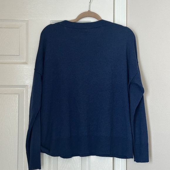 Eileen Fisher Organic Cotton Cashmere Lightweight Sweater Blue Round Crew Neck S - Picture 4 of 6